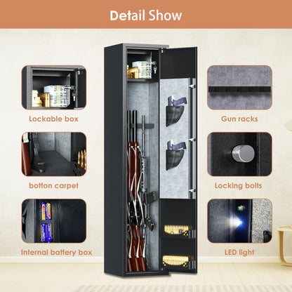 NICOMOW 3 Rifle Gun safes,Household Rifle and Pistol safes,Rifle and Shotgun Speed Gun safes with Two Cartridge Boxes,Small safes and Adjustable Gun Stock.