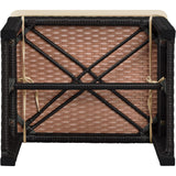 Yaheetech Wicker Ottomans, Set of 2 Footrest with Removable Cushion, 2pcs PE Rattan Side Table Additional Seating Multipurpose Outdoor Furniture for Patio, Backyard, Brown/Khaki Yaheetech