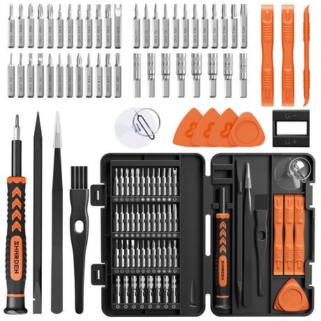 SHARDEN 58 in 1 Small Precision Screwdriver Set Magnetic Mini Screwdriver Set with Case Professional Electronic Tools Kit for iPhone, MacBook, Computer, Laptop, PC, RC, PS4, Xbox, Eyeglasses, Watch Sharden