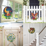 VAIIEYO Daisy Diamond Art Hanging Ornament, Flower Diamond Painting Suncatchers Window Hanging Kit with Chain, 7.5x7.5 inch Crystal Pendant Art Craft for Gift Home Wall Front Door Decoration VAIIEYO