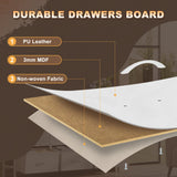 EKNKOZY Dresser TV Stand with 8 Drawers, Dresser TV Stand with LED Lights & Power Outlets, Bedroom Dresser, Chest of Drawers for 55'' Long TV, Wide Fabric Dresser (Rustic Brown) EKNKOZY