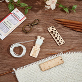 BENECREAT 3Pcs Mini Wooden Gauge Keychains, Knitting Needle Gauge, Yarn Wrap Guide Board, Multifunctional Ruler with Alloy Clasp for Crochet DIY Sewing BENECREAT