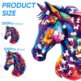 Horse Head Wooden Puzzle for Adults, Horse Wooden Jigsaw Puzzles(15.8 * 18.3in-500pcs), Unique Shape Animal Adult Puzzles,Irregular Wood Puzzles Best Gift for Adults and Kids Family Game Reouinty