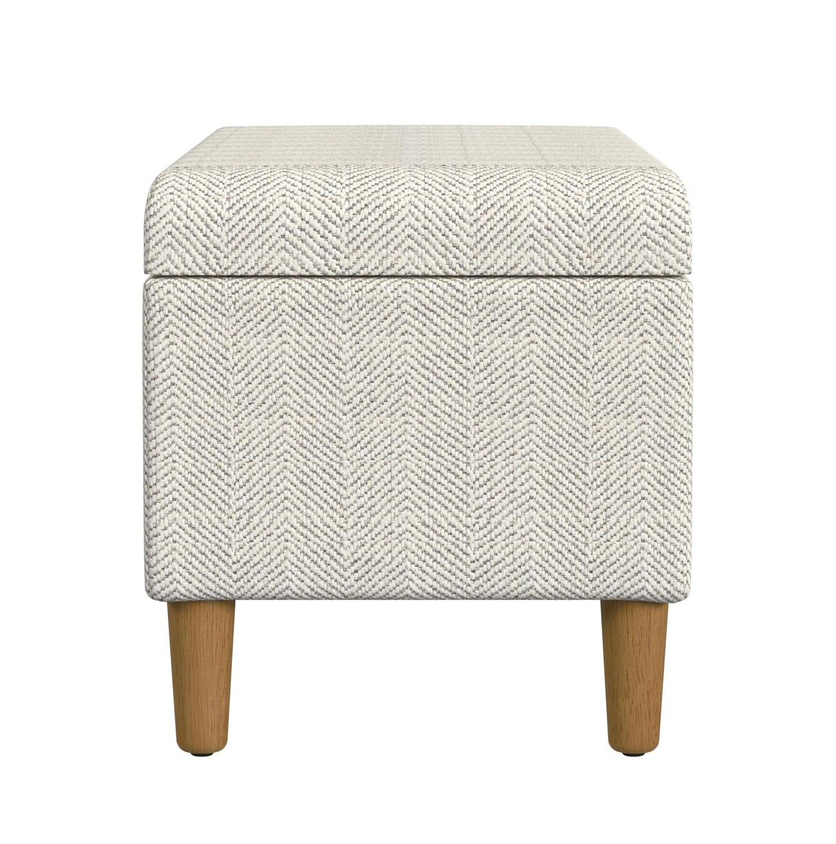 HomePop Malmo Decorative Storage Bench -Cream Chevron Woven HomePop