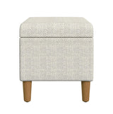 HomePop Malmo Decorative Storage Bench -Cream Chevron Woven HomePop