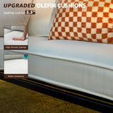 NATURAL EXPRESSIONS Outdoor Patio Furniture 4 Pieces Set, Modern Patio Conversation Sets, Outdoor Sectional Metal Sofa with 5.5 Inch Cushion and Coffee Table for Balcony, Garden NATURAL EXPRESSIONS