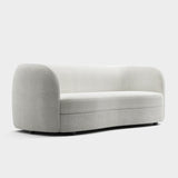 Furniture of America Nimiane Modern Boucle Sofa Couch with Curved Arms and Wooden Legs, Comfy Fabric Upholstered 3 Seater Couch for Living Room, Bedroom, Home Office, Off-White Furniture of America