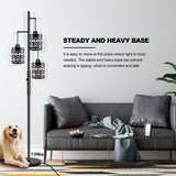 ROTTOGOON Dimmable Floor Lamp, Industrial Standing Floor lamp for Living Room, Tall Farmhouse Rustic lamp with 3 LED Bulbs, Tree Floor Lamp for Bedrooms, Living Room, Home Office, Metal, Black, 68" ROTTOGOON