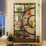 Tribesigns 71-Inch Geometric Industrial Bookcase with 8 Tiers and Metal Frame for Elegant Open Storage Tribesigns