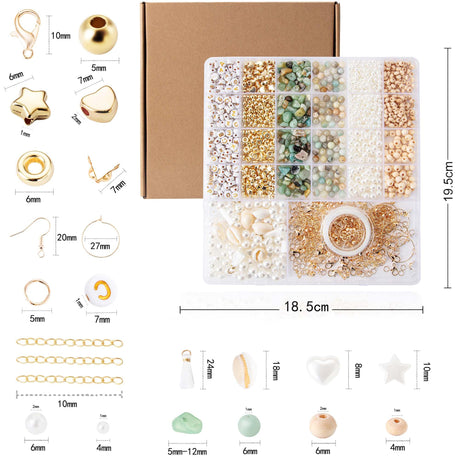 Xylise Jewelry Making Supplies Kit Natural Stone Beads for Irregular Natural Stone with for DIY Craft Bracelet Necklace Earrings for Adults (Amazonian) Xylise