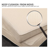 Valita 3-Piece Outdoor PE Rattan Furniture Set Patio Black Wicker Conversation Loveseat Sofa Sectional Couch Khaki Cushion Valita