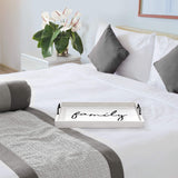 Elegant Designs HG2000-WFM Decorative Wood Serving Tray w/Handles, 15.50" x 12", Family Elegant Designs