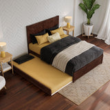 AFI, Clayton Full Platform Bed with Panel Footboard & Twin Trundle, Walnut AFI