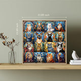 PICKFORU Stained Glass Puzzles Cat Puzzles for Adults 1000 Pieces, Kitten Kitty Puzzles Collage Puzzles 1000 Pieces Hard, Impossible Challenging Jigsaw Puzzles,Colorful Mosaic Cats Puzzle PICKFORU