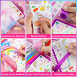 ZMLM DIY Journal Kit for Girls - Gifts for 6 7 8 Year Old Girl, Journal Set Scrapbook Kit Diary Supplies Stationery Set for Girls, Journaling Art Crafts Kit Birthday Gifts for Girls 6-12 ZMLM