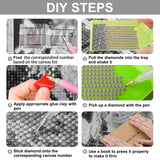 SENQAO Gothic Diamond Painting Kits for Adults, 5D Diamond Art Kits for Beginners, DIY Bear Horror Doll Round Full Diamond Gemstone Art Rhinestone Painting for Wall Decor 12X16 inch SENQAO