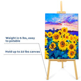 Finenolo Wooden Painting Easel, Adjustable Stand Easel for Canvas Wedding Signs, Holds up to 48", Art Easel for Adults Artist Beginners Students finenolo