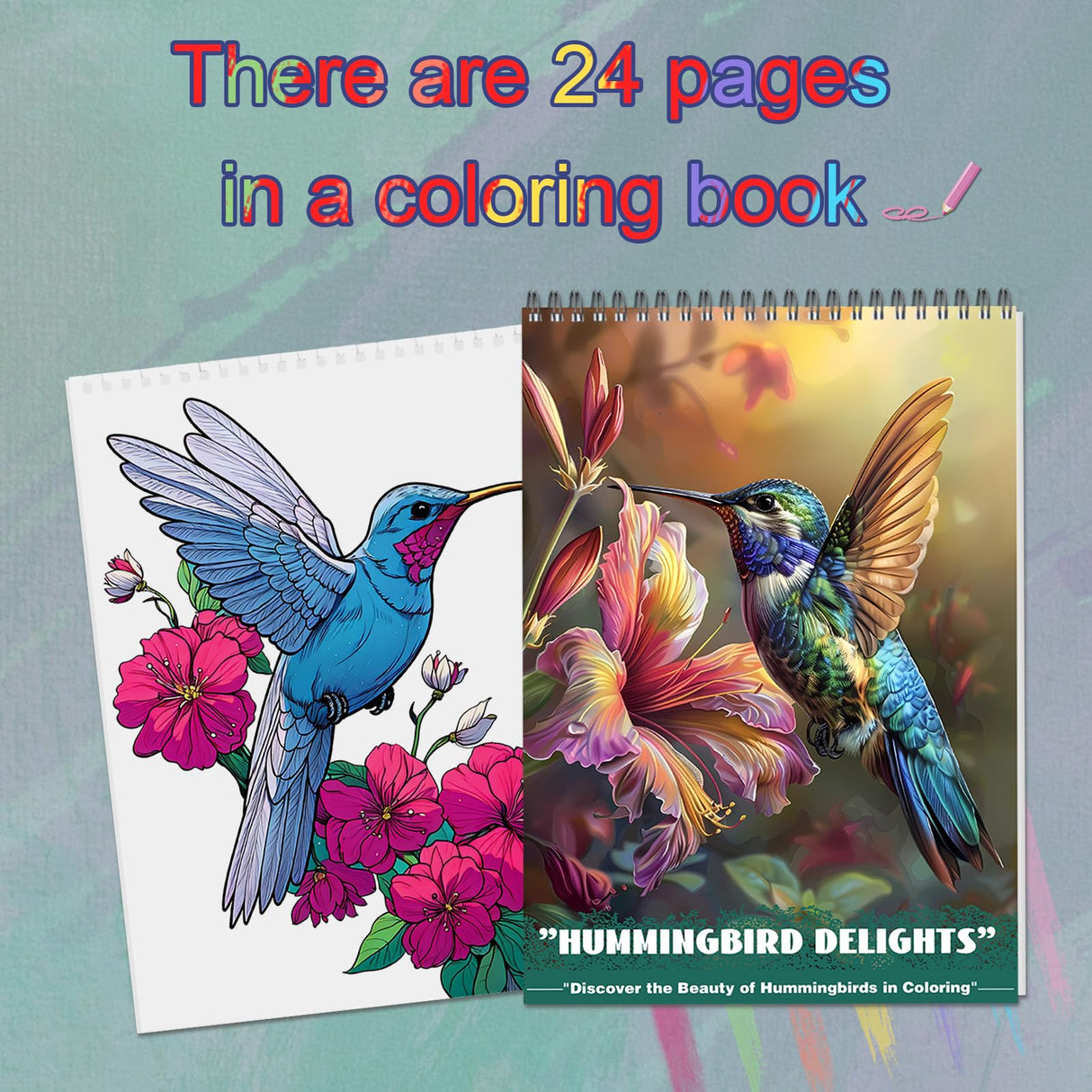 CKMOREL Humming Bird Adult Coloring Book Spiral Bound Mindfulness Adult Coloring Book for Women Relaxation Spiral Bound Lay Flat, Single-Sided Print with 24 Pages, Anxiety Relief Gifts Relaxation CKMOREL