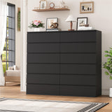 FOTOSOK 7 Drawer Dresser, Black Dresser Tall Dresser, 23.6W x 15.7D x 46.7H in Black Chest of Drawers with Large Storage Space for Home FOTOSOK