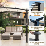 Meetleisure 10' x 10' Arched Top Outdoor Pergola, Pergola Canopy with with Adjustable and Retractable Canopy for Patio Use, Metal Pergola with Durable and Sturdy Frame & Water-Resistant Canopy, Beige MeetLeisure