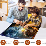 Puzzles for Adults 1000 Piece Jigsaw Puzzles Fire Dragon and Electric Dragon Fight Puzzle Game for Indoor Activity Family Game Toy Gifts (27.5"x 19.7") najiaxiaowu