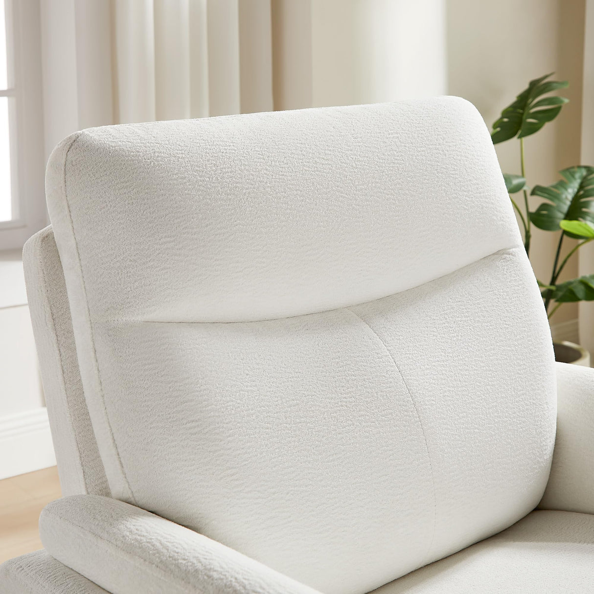 VANOMi Power Recliner Chair Swivel Glider, Electric Rocking Recliner Chairs with USB and Type-C Ports, Nursery Chair Recliner for Living Room, Bedroom, Apartment（White） VANOMi