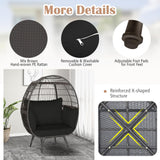 Giantex Oversized Wicker Egg Chair, Outdoor & Indoor Hammock Chair with Thick Cushions, 2-Person PE Rattan Lounge Chair Swing Chair for Patio, Backyard,Porch, 450 LBS Weight Capacity (Black) Giantex