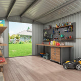 HOGYME 8X 12 FT Large Sheds Metal Building Tool Utility Shed Outdoor Waterproof Shed for Bike Storage for Garden, Backyard, Patio, Outside Use, Red HOGYME