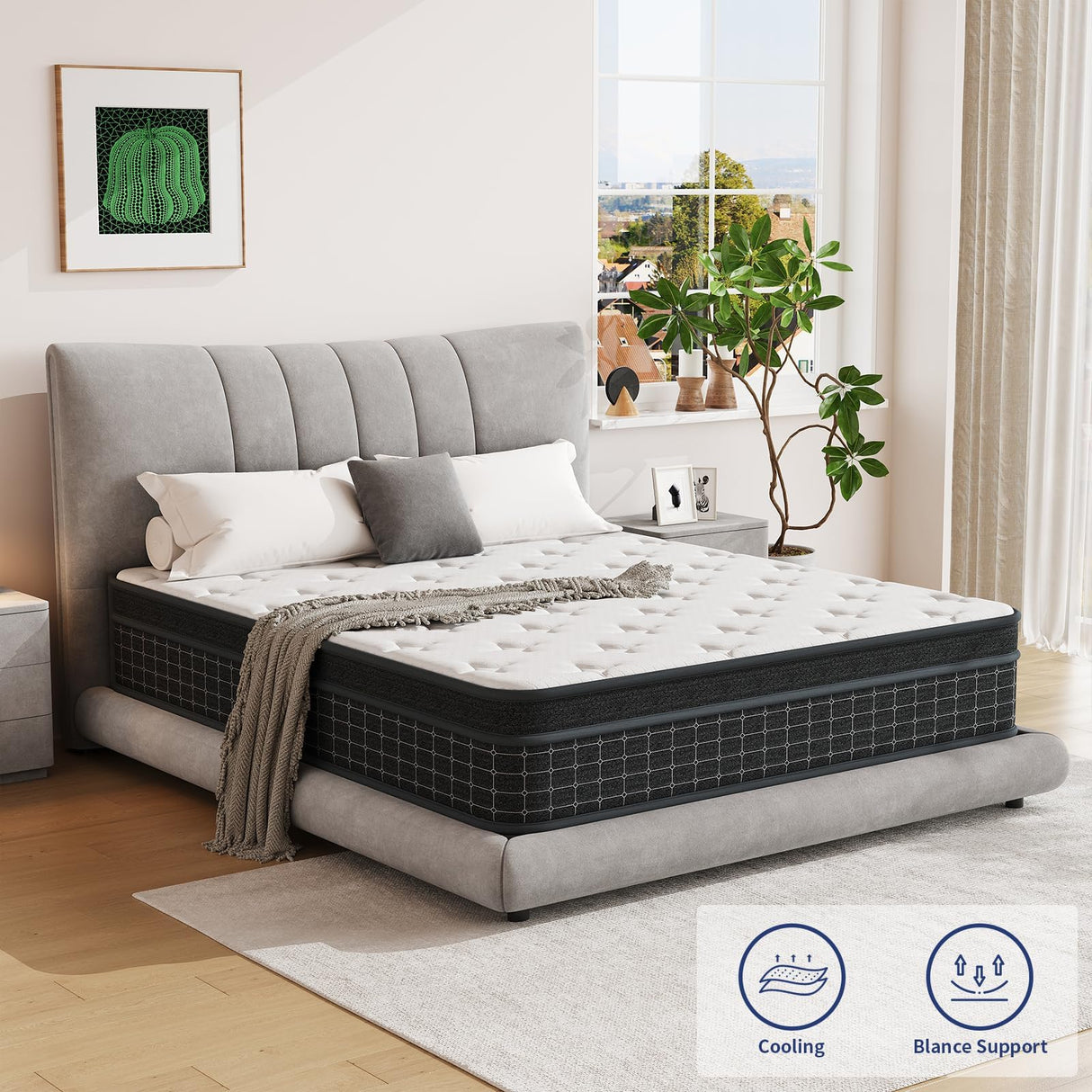 Twin XL Mattress, 12 Inch Mattress Twin Xl in a Box, Individually Wrapped Pocket Coils for Isolate Motion,Pressure Relief, CertiPUR-US Certified, Support Comfort & Firm （80"L x 39"W x 12"Th） SupremeSleep