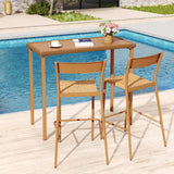 Tangkula Patio Bar Table, Heavy Duty Rectangle Metal Frame 48 Inches Outdoor Counter Height Table, for Backyard, Poolside, Balcony, Lawn Tangkula