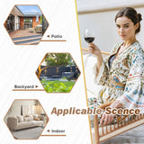 Greesum Outdoor Rope Woven Patio Furniture L-Shaped Conversation Sectional Sofa Set Detachable Lounger for Backyard Porch with Thick Cushions & Long Table, White Greesum