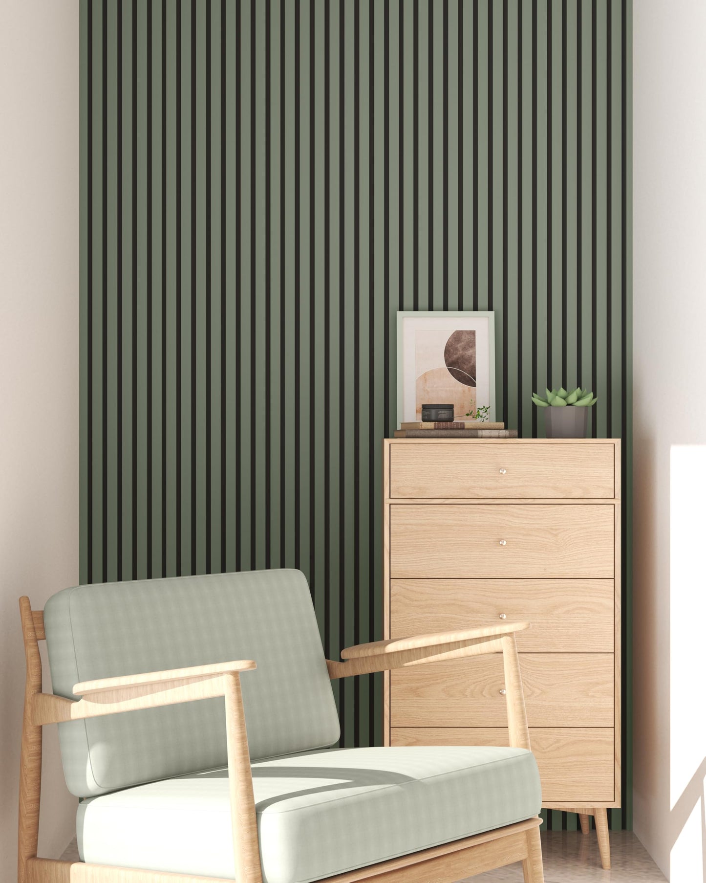 2 Pack - 94” L x 12.6” W Soundproof Acoustic Wood Wall Panels, 3D Slat Paneling, Decorative Panels for Walls and Ceilings, Acoustic Panels for Interior Design (Alamosa Green) - WoodArtSupply