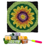 YP Sunflower Latch Hook Rug Kit for Adults & Kids - 12x12 Inch DIY Craft Crochet Rug, Beginner-Friendly Art Project for Home Decor, Easy-to-Make Needlecraft Kit YP