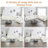 mikibama Modular Sectional Sofa, 76.4 Inch L Shaped Couch Set for Living Room, Loveseat Comfy Cloud Couches with Movable Ottoman, DIY Combination, Chenille, Beige mikibama