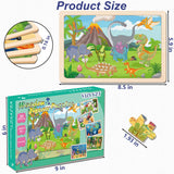 Wooden Puzzles for Kids Ages 3-5, 6 Packs 24 PCs Jigsaw Puzzles Preschool Educational Brain Teaser Boards Toys Gifts for Children, Wood Puzzles for 3 4 5 6 Year Old Boys Girls VIJYYZT