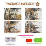 Deer Diamond Art Kits for Adults - 4 Pcs DIY Forest Animal Diamond Painting Set Elk 5D Full Drill Gem Art Craft for Beginners Home Wall Decor 9.84 x 13.7 Inches INCOK