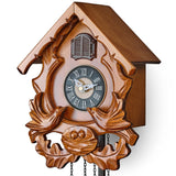 TIMEGEAR Cuckoo Clock with Night Mode, Singing Bird and Carved Wood Decorations (Cherry) TIMEGEAR