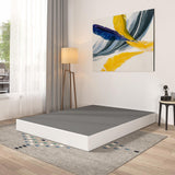 Qingzhou Box Spring King Bed Bases, 7 Inch High Metal King Size Box Spring Only, Heavy Duty Mattress Foundation with Fabric Cover, Easy Assembly, Quiet Noise Free, Non Slip, Black Qingzhou