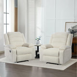 Recliner Chair Corduroy Recliners Sofa with Armrests & Backrest for Living Room, Bedroom, Nursery Push Back Armchair for Adults (Beige, Set of 1) DREAMSIDEA