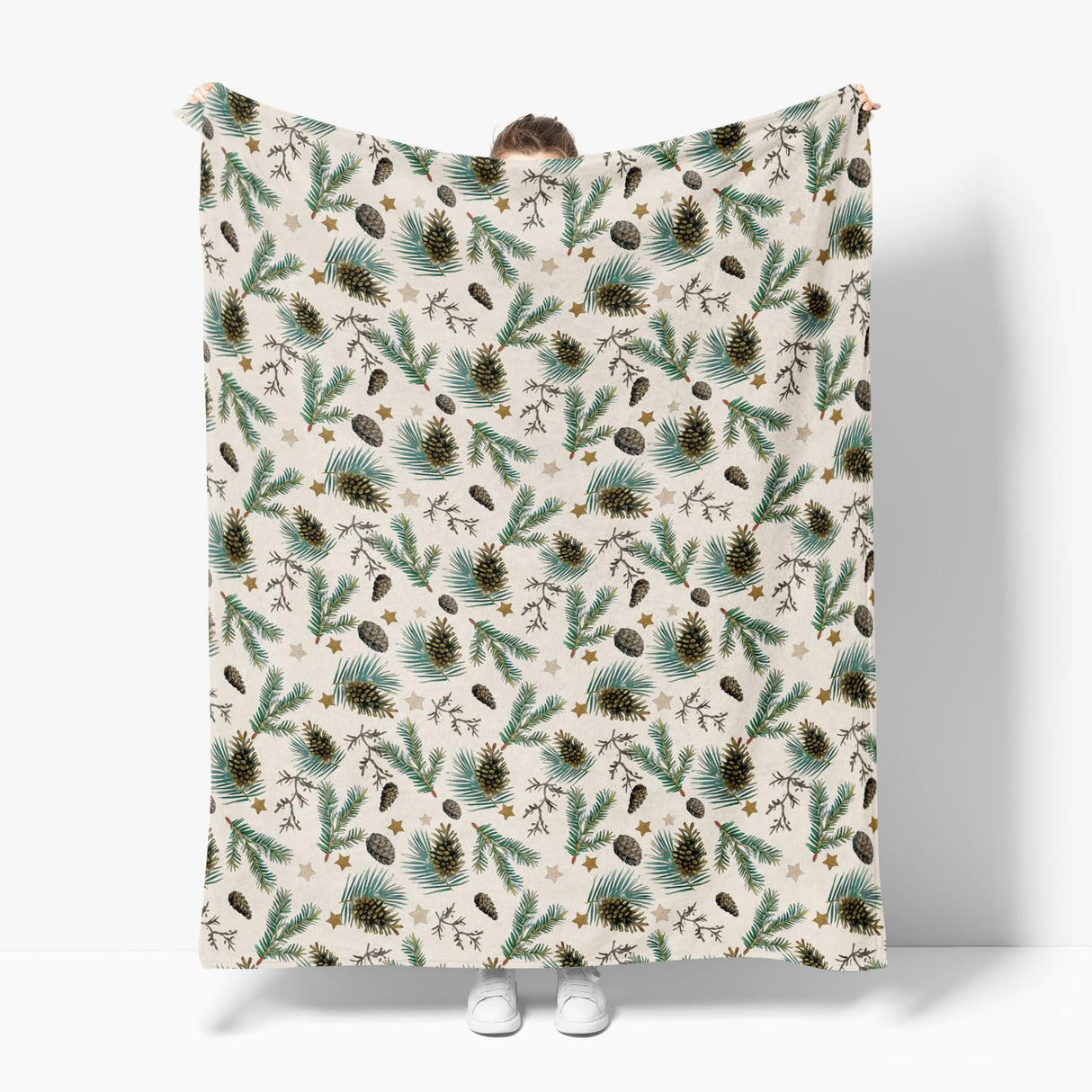 Horaldaily Christmas Flannel Blanket Throw, Holly Pine Cone Soft Fuzzy Plush Cozy Fleece Blankets for Couch Sofa Bed Lounging, Ideal Gifts for Kids Adults Wife Self, 50x60 Horaldaily