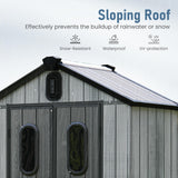 Domi 5x3 FT Outdoor Resin Storage Shed, All-Weather Double-Wall Storage Building for Backyard, Garden, Lawn Tools, Mower, Bike & Pool Equipment, Lockable Doors, Ventilated Roof, Grey domi outdoor living