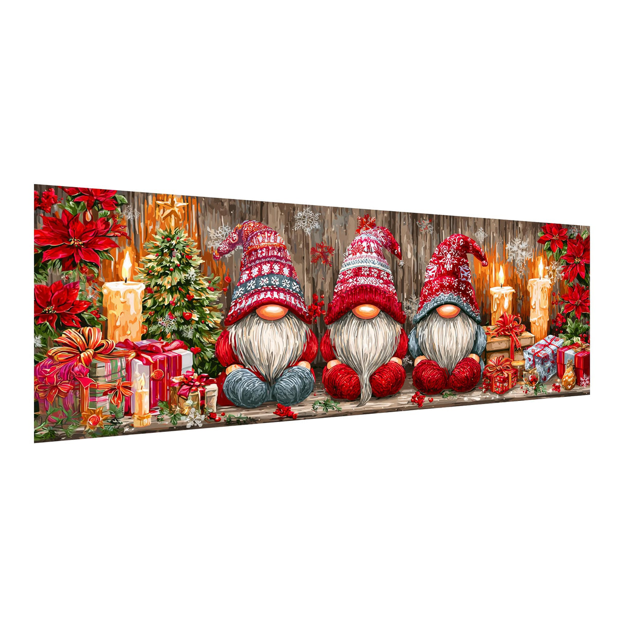 Pavemlo 5D Large Diamond Art Kits for Adults Christmas, Full Drill Big Diamond Painting Kits Gnomes Pictures Paint with Diamonds, DIY Cross Stitch Art Rhinestone Craft for Home Wall Decor 12x31.5 inch Pavemlo