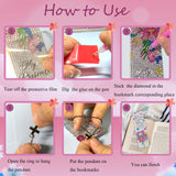 HTTDMY 8PCS Bible Verse Diamond Painting Art Bookmarks,Cute Acrylic Bookmarks Crafts Kits with Cross Pendants for Adult Women Book Lovers (Flower) HTTDMY