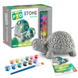 MindWare Paint Your Own Stone Decor: Box Turtle - DIY Craft Kit for Kids Includes Weather Resistant Stone, Paints and Brushes MindWare