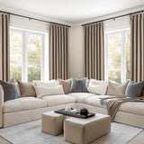 Topfinel Extra Long Total Blackout Linen Curtains 120 Inches Long for Living Room Large Window with Hooks Rings, Pinch Pleated Cold Blocking Acoustic Heavy Taupe Track Curtains 2 Panels 10 FT Topfinel