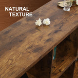 VAKATRELL 8 Cube Storage Organizer Bookshelf, Industrial Horizontal Bookcase, Accent Cubby Shelf, Media Console Table for Living Room, Home Storage, 63 Inches, Rustic Brown VAKATRELL