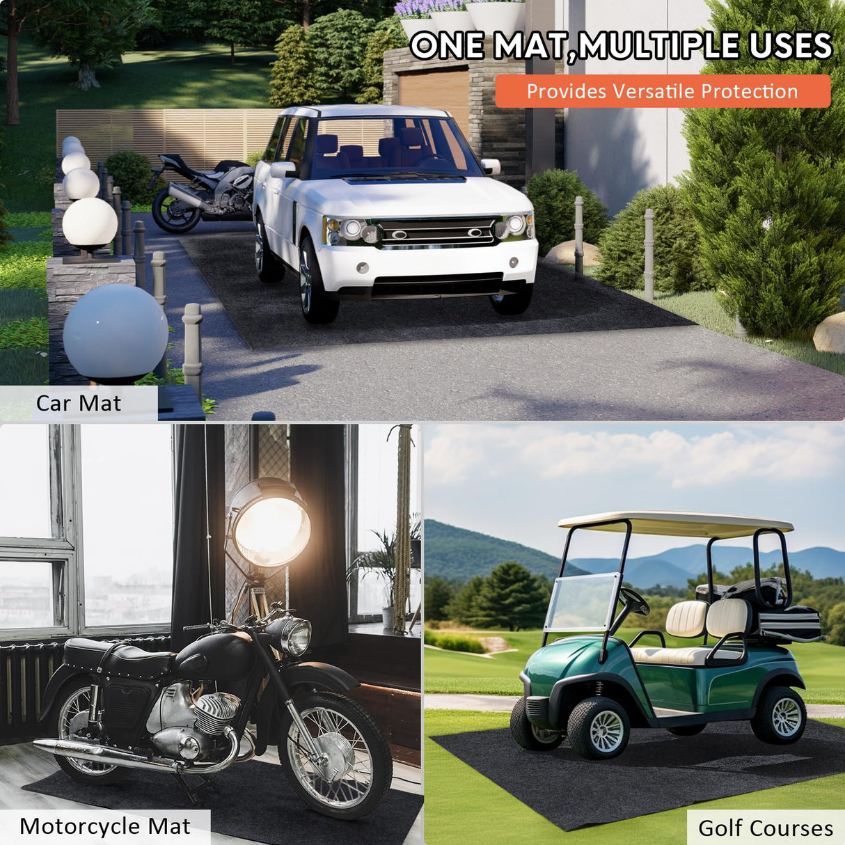 JERIA Oil Spill Mat (17x7.9 Ft) for Under Car Driveway Mats Oil Leaks Absorbent Oil Pad,Rubber Mat Garage Floor,Reusable,Waterproof Backing,Stain Resistant JERIA