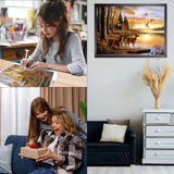 CEOVR Deer Diamond Painting Kits, 5D Full Drill Animal Diamond Art Kits for Adults Landscape Crystal Gem Art, Adult Crafts Kits Arts and Crafts, Wall Decor for Home Office 12x16inch CEOVR