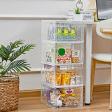 LXLXXL Storage Bins with Lids, 6 Pack Clear Plastic Storage Containers with Magnetic Acrylic Door, 19 Qt Stackable Storage Box for Home,Office Organizing LXLXXL