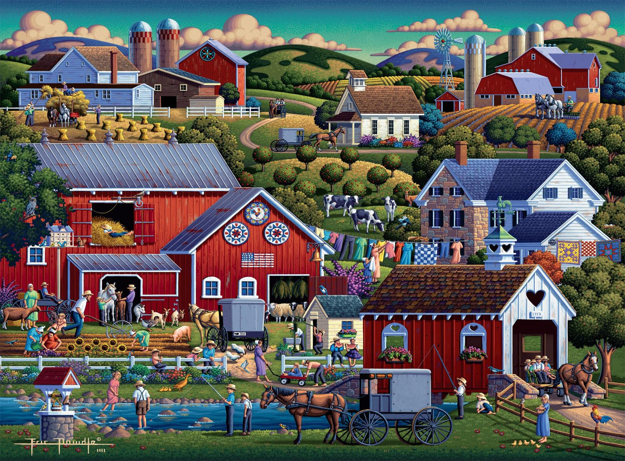 Buffalo Games - Dowdle - Amish Country - 1000 Piece Jigsaw Puzzle for Adults -Challenging Puzzle Perfect for Game Nights - Finished Size is 26.75 x 19.75 Buffalo Games